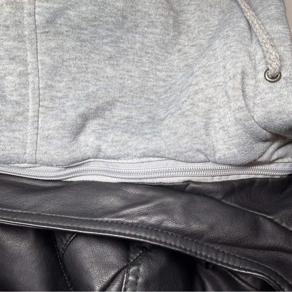 Jou Jou Black Bomber Jacket with Gray Removable Liner and Hood - Picture 6 of 6